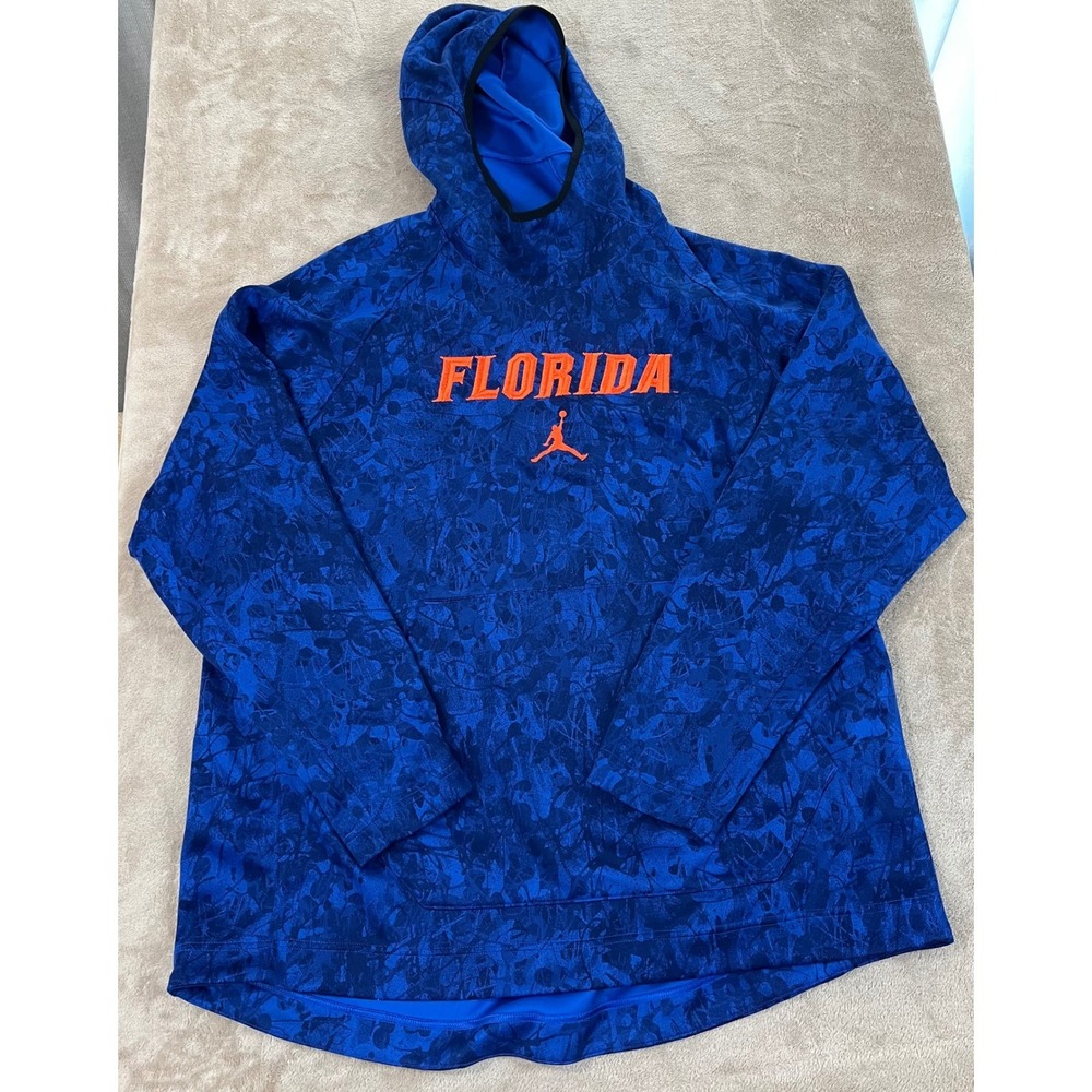 Jordan Florida Gators Embroidered Basketball Hoodie Men Size 3xl Blue EUC